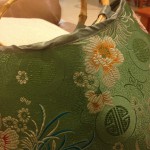 green silk bag